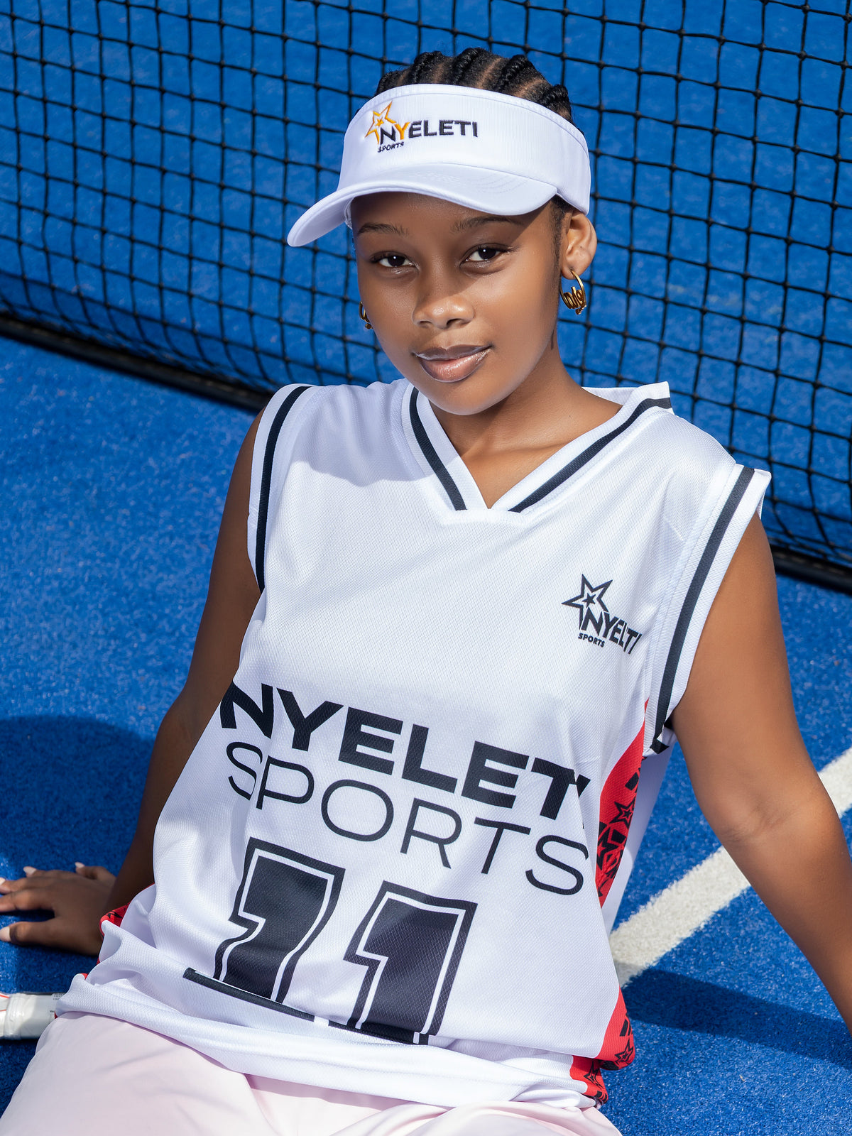 Kganya White Basketball Top