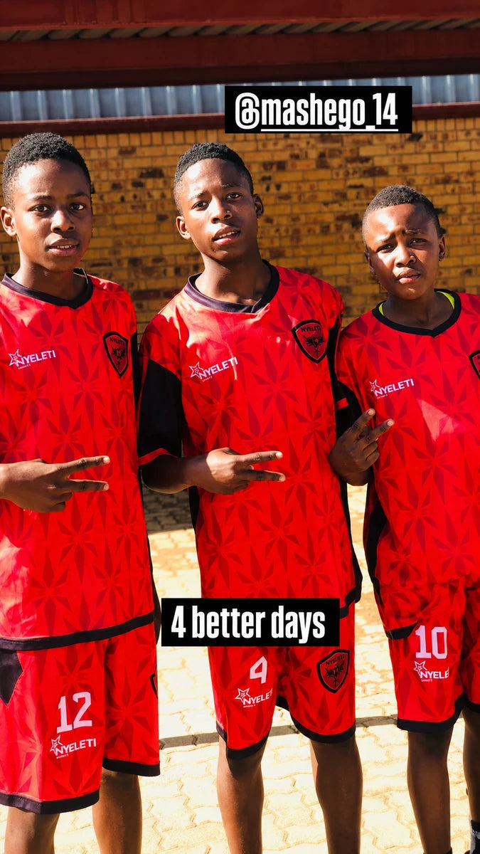 Junior basketball team in Nyeleti Sports match kit